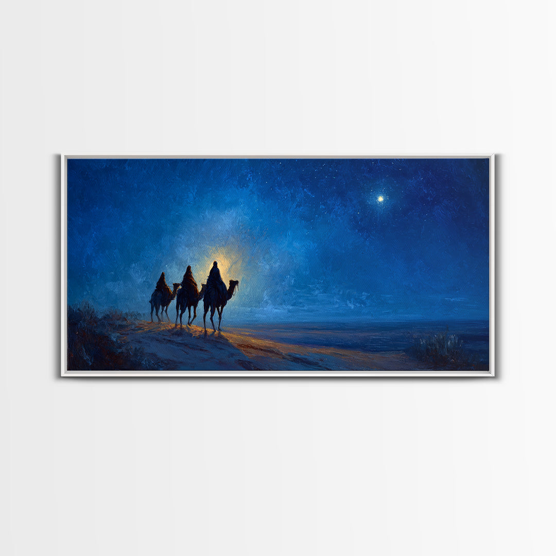 The Guiding Star – Framed Canvas Print – Christian Art – Jesus Art – Christmas Art – Christian Decor – Christian Canvas – Christian Gifts