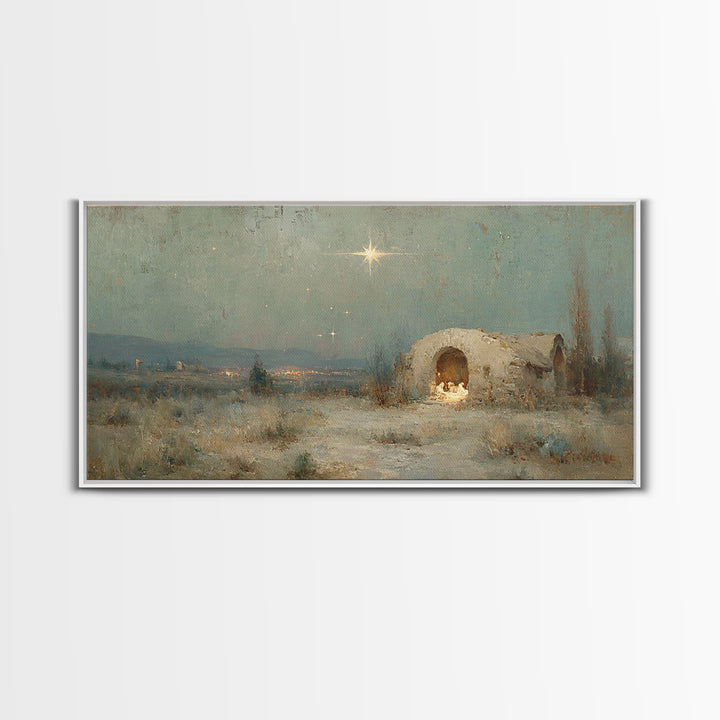 Bethlehem Light – Framed Canvas Print – Jesus Art – Christian Decor – Christian Canvas – Christian Gifts – Christian Art – Christmas Art