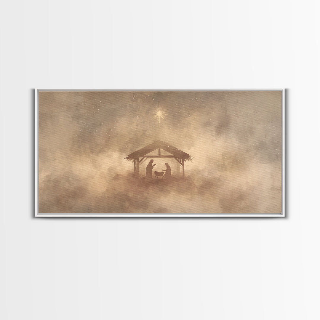 Star of Mercy – Framed Canvas Print – Christian Decor – Christmas Art – Christian Gifts – Christian Art – Jesus Art – Christian Canvas