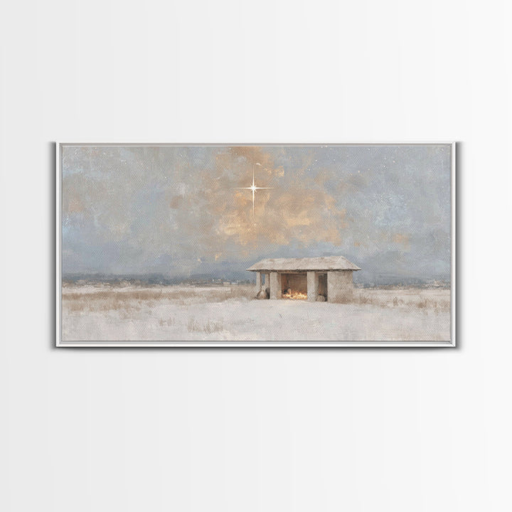 Heavenly Stillness – Framed Canvas Print – Christian Gifts – Christian Art – Jesus Art – Christian Canvas – Christian Decor – Christmas Art