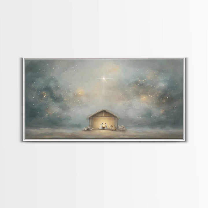 Desert Nativity – Framed Canvas Print – Jesus Art – Christian Gifts – Christian Decor – Christmas Art – Christian Canvas – Christian Art