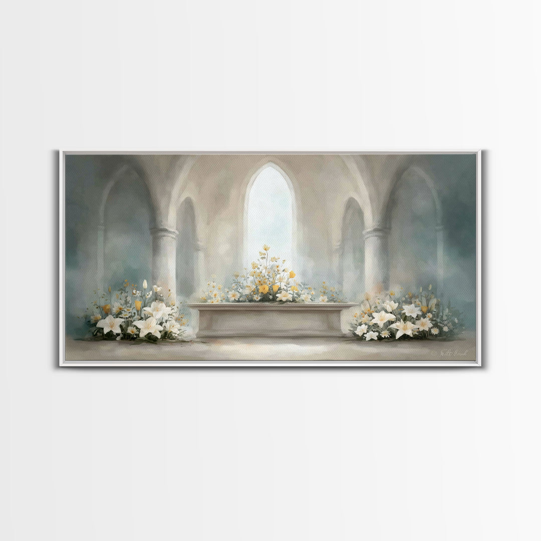 Peaceful Chapel – Framed Canvas Print – Christian Wall Art – Christian Art Canvas – Modern Christian Art – Christmas Art Work – Christian G