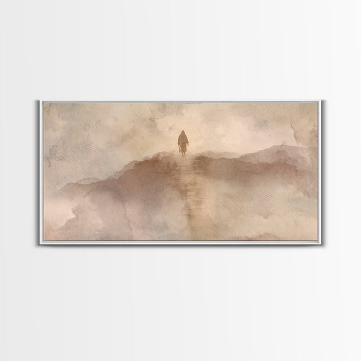 Desert Morning Light | Framed Canvas Print | Christian Art Canvas | Jesus Painting | Subtle Christian Art | Modern Christian Art | Christma