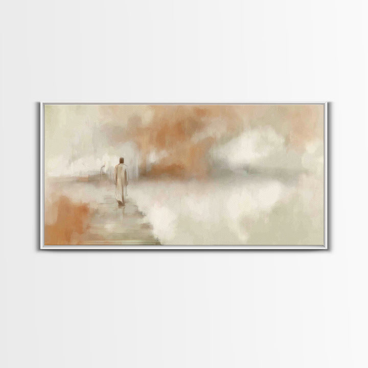 Dawn Journey Hope – Framed Canvas Print – Christian Painting – Christian Wall Art – Jesus Canvas Art – Subtle Christian Art – Christian Gif