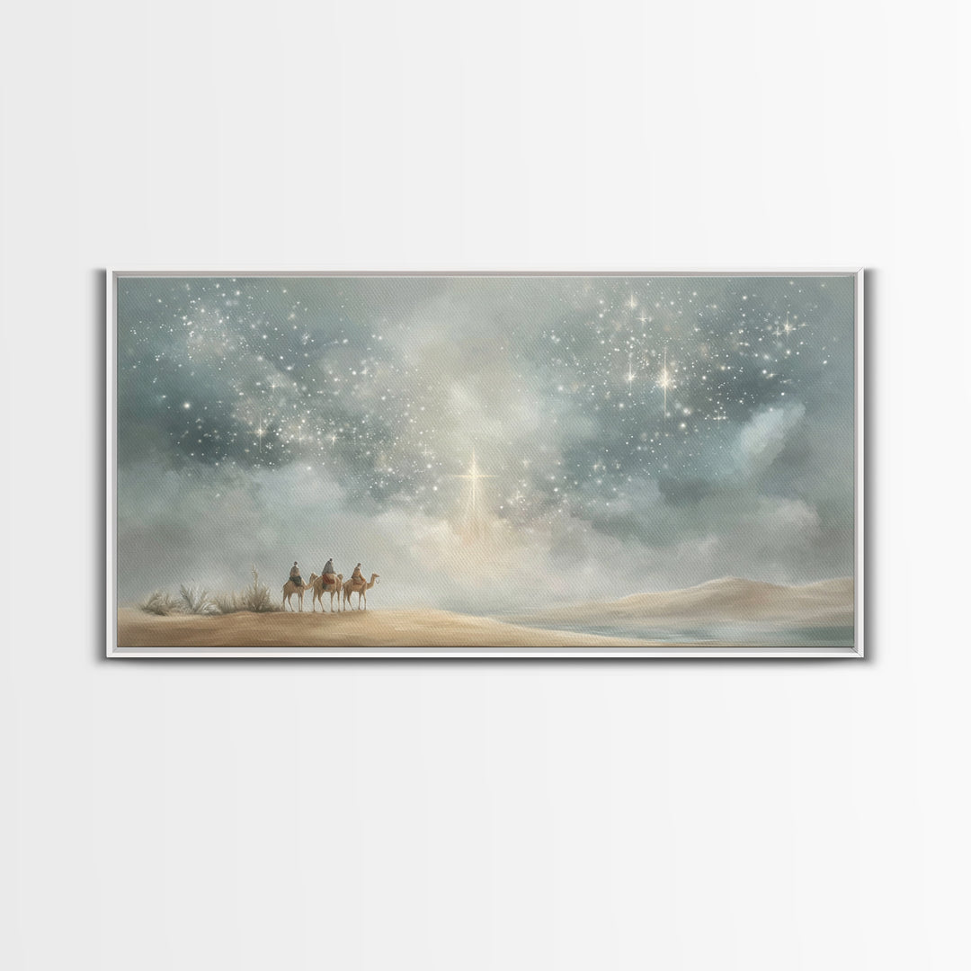 Wonders of Bethlehem Light | Framed Canvas Print | Christian Art Canvas | Christian Christmas Art | Christmas Wall Art | Modern Christian A