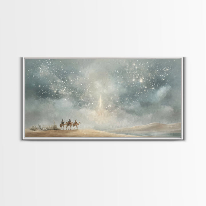 Wonders of Bethlehem Light | Framed Canvas Print | Christian Art Canvas | Christian Christmas Art | Christmas Wall Art | Modern Christian A