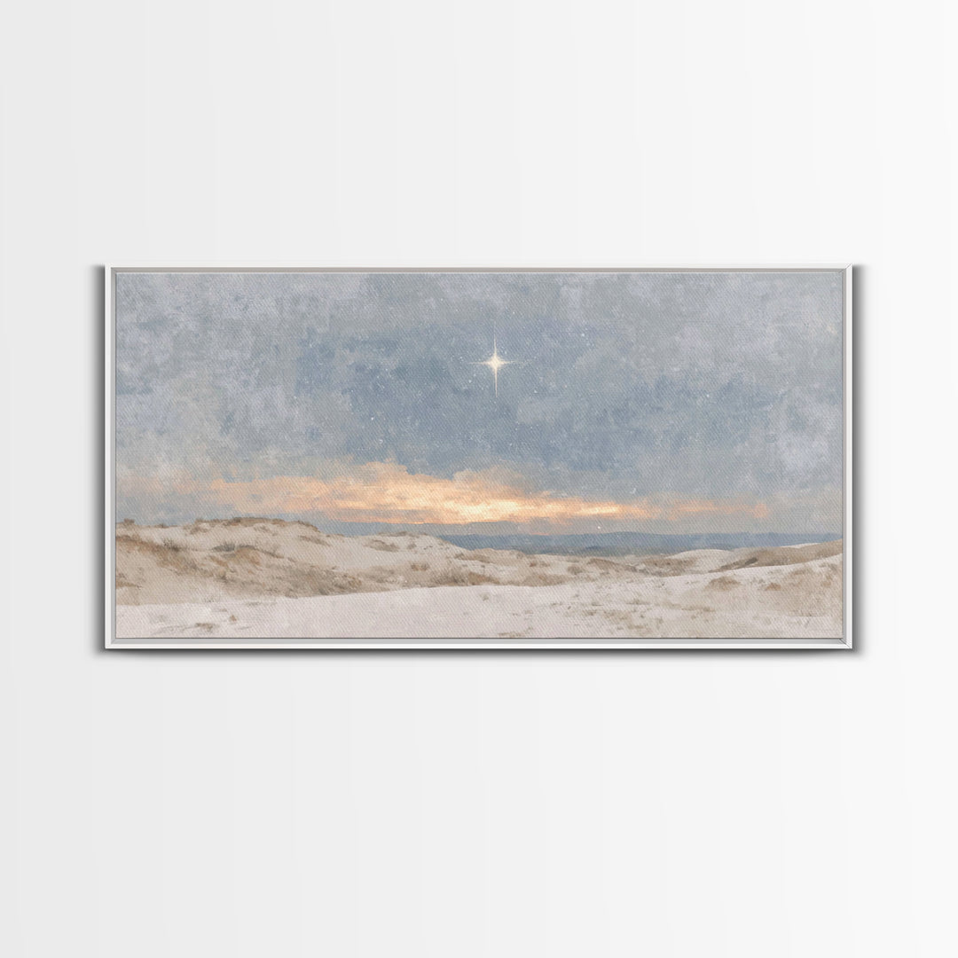 Holy Dawn Light | Framed Canvas Print | Christian Art Canvas | Christian Wall Art | Christmas Art | Jesus Painting | Christian Christmas Ar