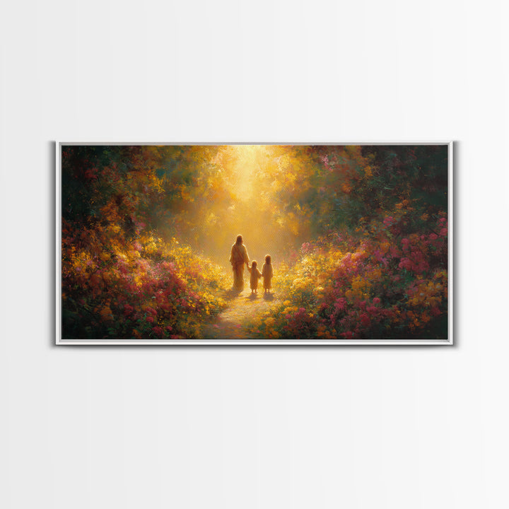 Garden of Glory, Framed Canvas Print, Christian Art, Jesus Painting, Christian Wall Art, Christian Art Canvas, Christian Gift Ideas