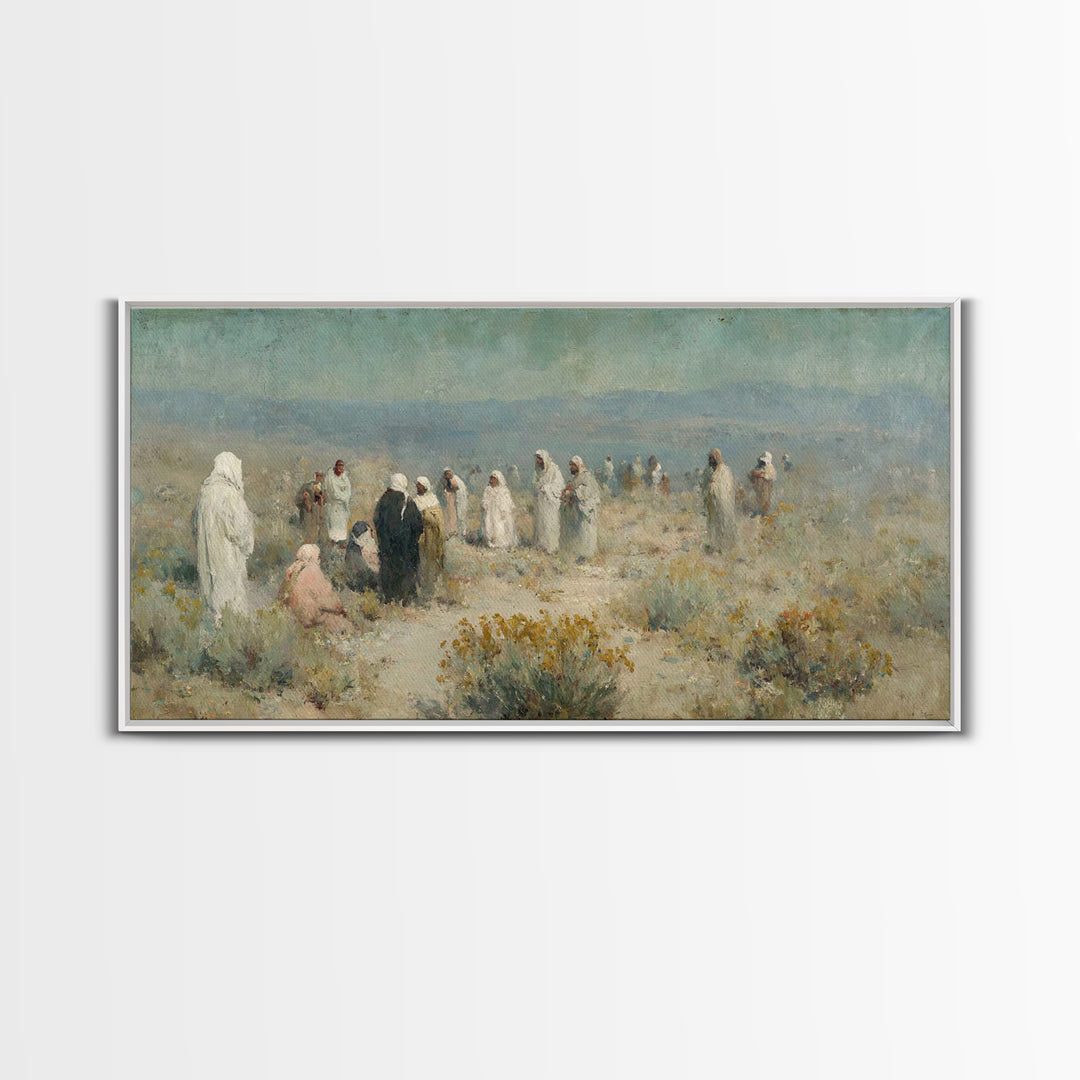 Wilderness Gathering | Framed Canvas Print | Christian Art Canvas | Christian Wall Art | Large Christian Painting | Christian Art Print | C