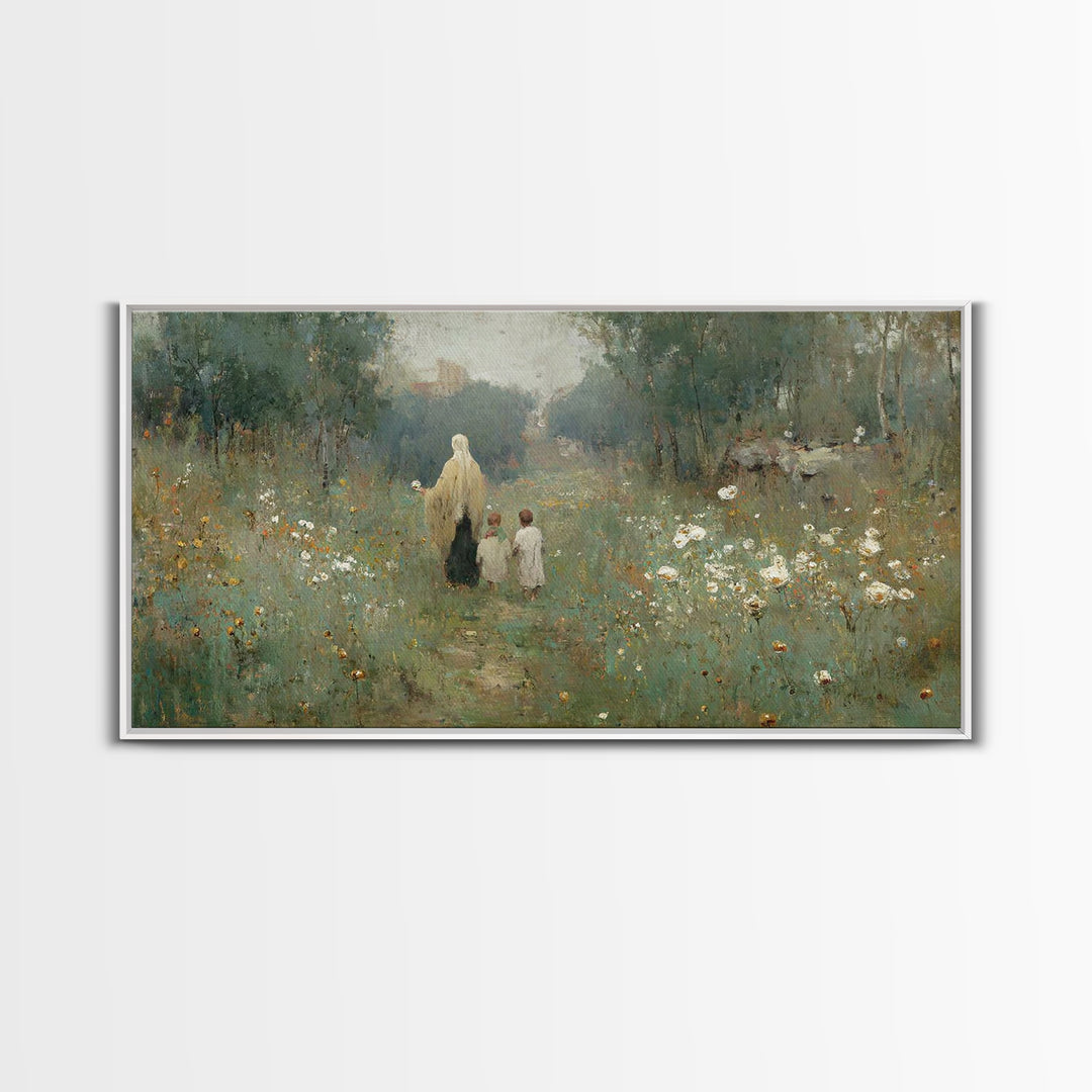 Field of His Peace | Framed Canvas Print | Christian Art Canvas | Christian Art | Jesus Painting | Christian Wall Art | Christian Decor