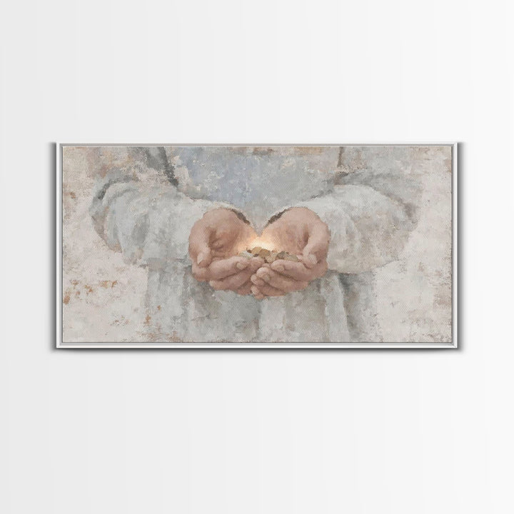 Hands of Mercy – Framed Canvas Print – Christian Art Canvas – Christian Wall Art – Christian Art – Jesus Painting – Christian Gift