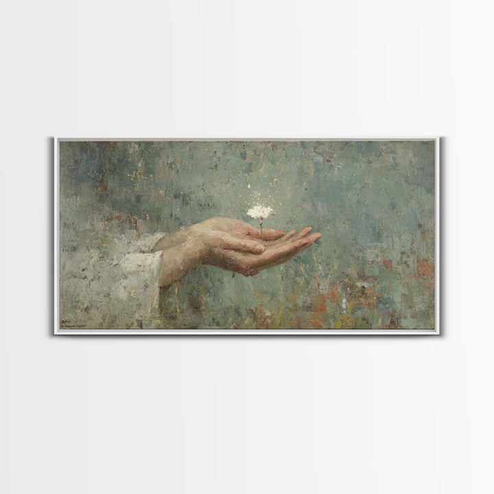 Bloom of Hope, Framed Canvas Print, Christian Art Canvas, Christian Painting, Christian Wall Art, Christian Art, Jesus Art Print