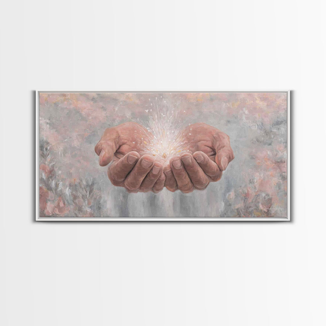 Blessing of Light – Framed Canvas Print – Christian Art Canvas – Christian Art Print – Christian Wall Art – Jesus Painting – Christian Deco