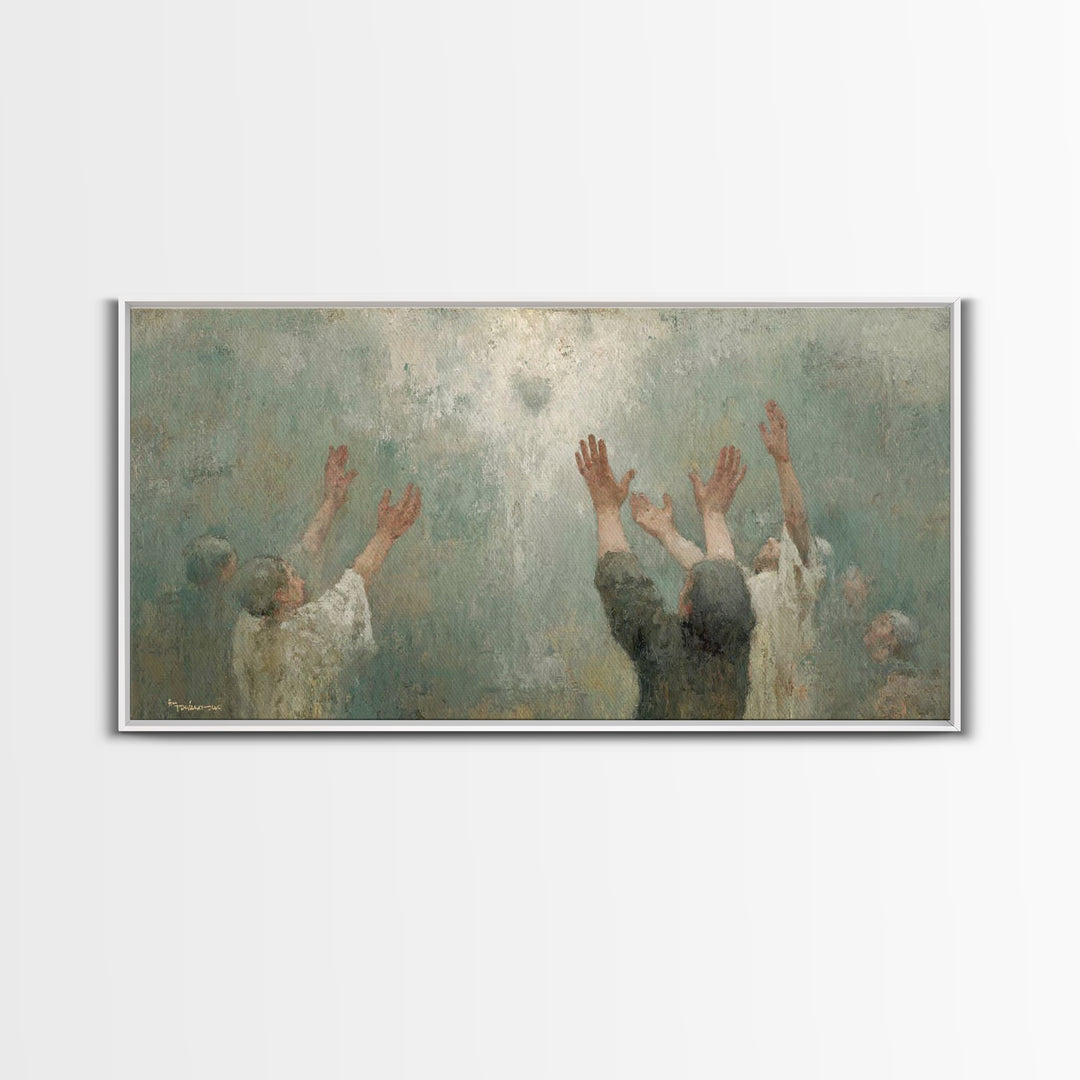 Heavenward Praise – Framed Canvas Print – Christian Wall Art – Christian Art Canvas – Jesus Painting – Christian Christmas Art