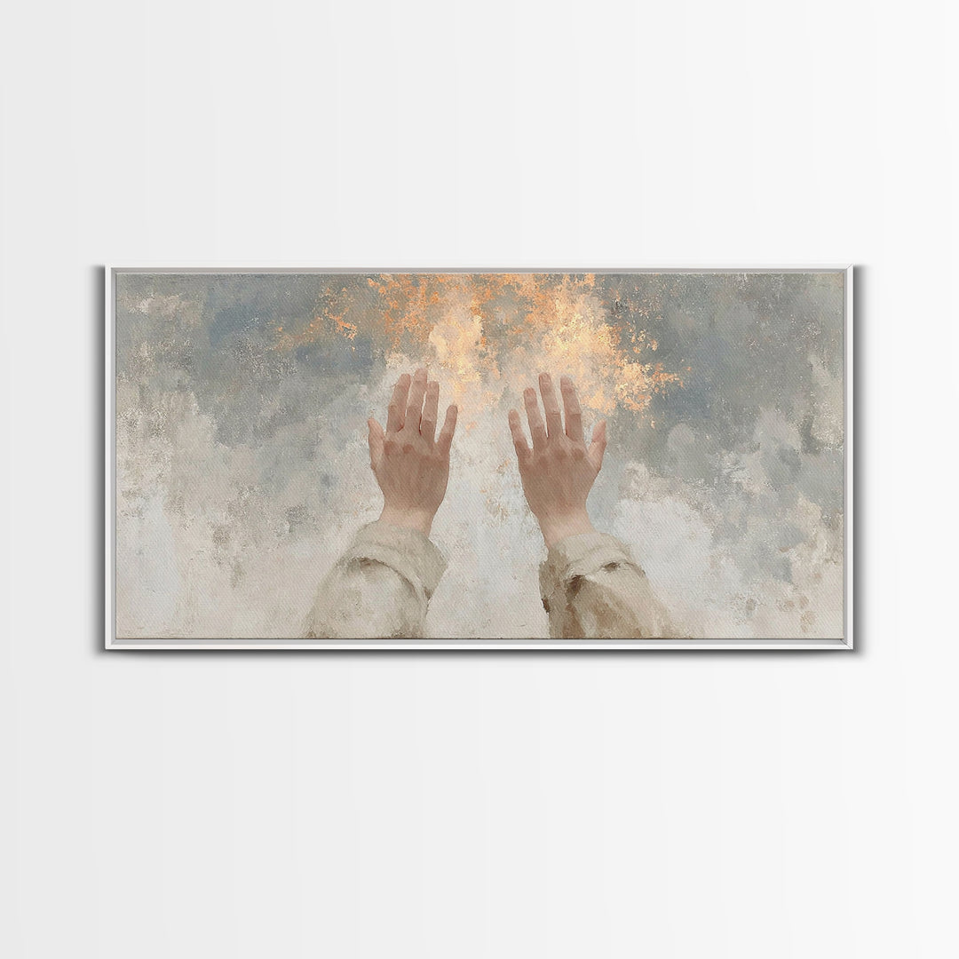 Holy Ember – Framed Canvas Print – Christian Art Canvas – Christian Art Print – Vintage Christian Art – Christmas Art Framed