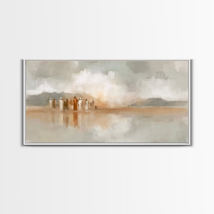 Quiet Disciples, Framed Canvas Print, Christian Wall Art, Abstract Christian Art, Christian Art Canvas, Subtle Christian Art, Christian Art