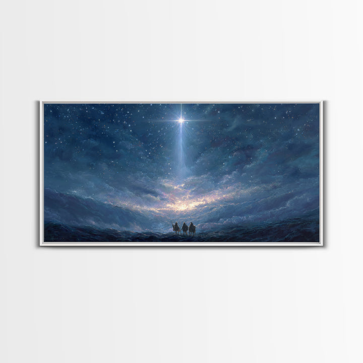 Star Of Wonder – Framed Canvas Print – Christian Wall Art – Christian Art Canvas – Blue Christian Art – Christian Christmas Art