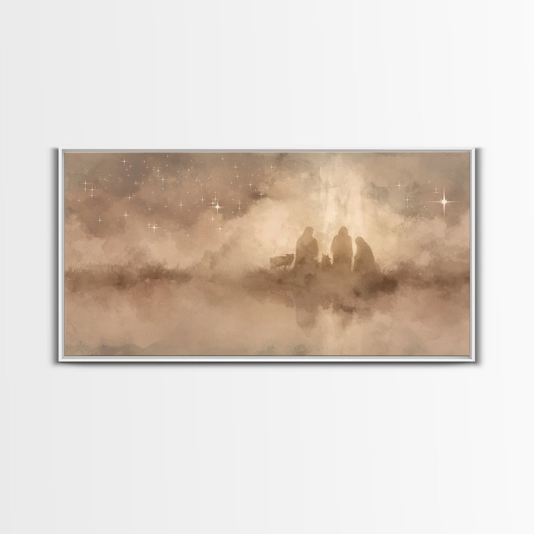Shepherds’ Peace – Framed Canvas Print – Christian Wall Art – Subtle Christian Art – Christian Art Canvas – Christmas Canvas Wall Art