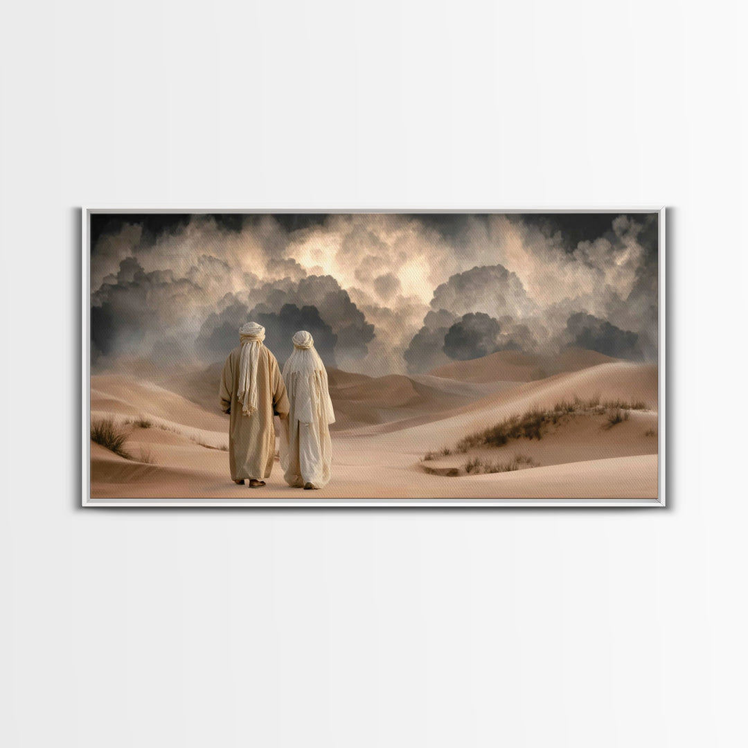 Desert Journey | Framed Canvas Print | Christian Wall Art | Christian Art Canvas | Moody Christian Art | Christian Painting | Christian Dec