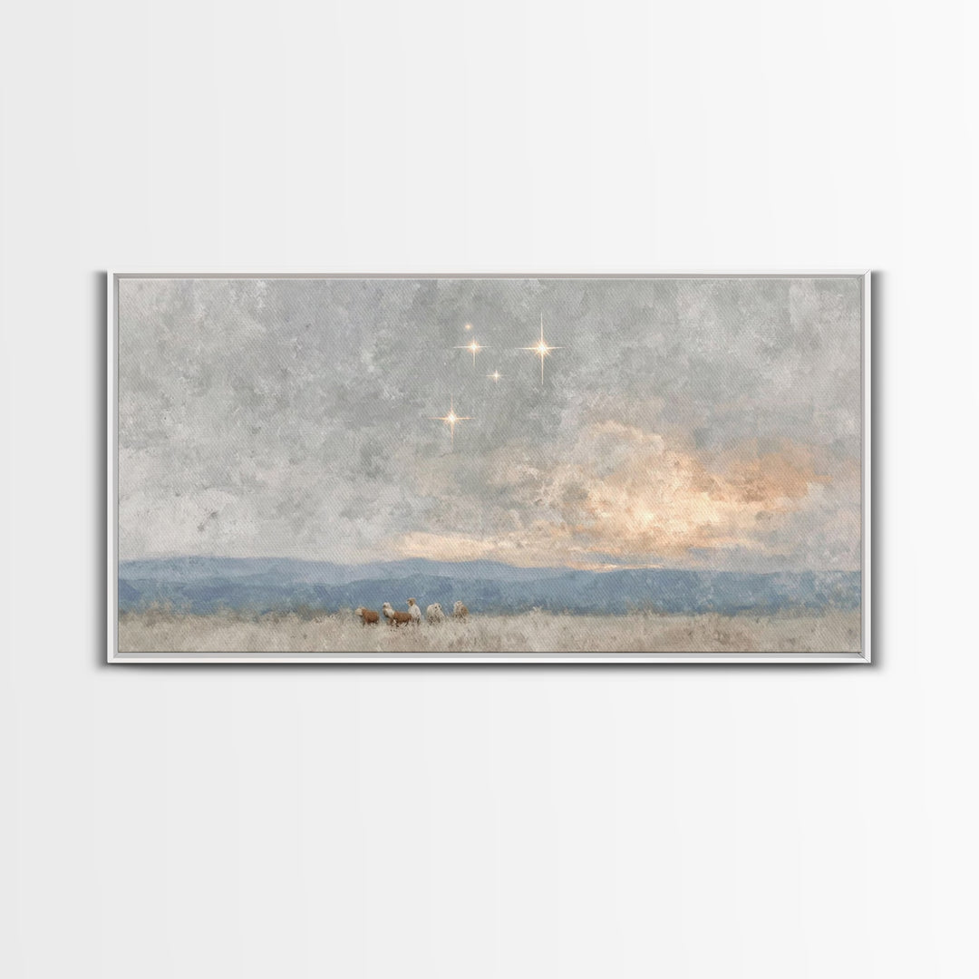 Holy Manger Light – Framed Canvas Print – Christian Wall Art – Christian Art Canvas – Christmas Art – Christian Decor
