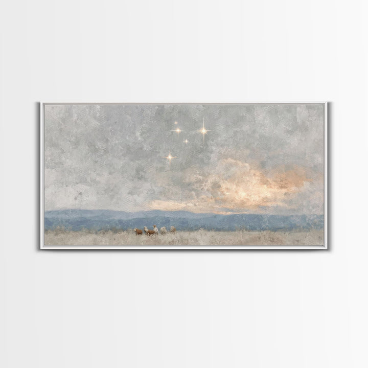Holy Manger Light – Framed Canvas Print – Christian Wall Art – Christian Art Canvas – Christmas Art – Christian Decor