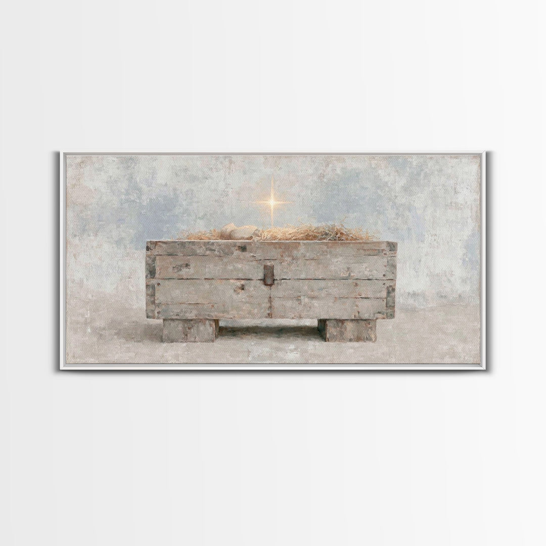 Starlit Promise – Framed Canvas Print – Christian Christmas Art – Christian Wall Art – Christmas Art – Christian Decor