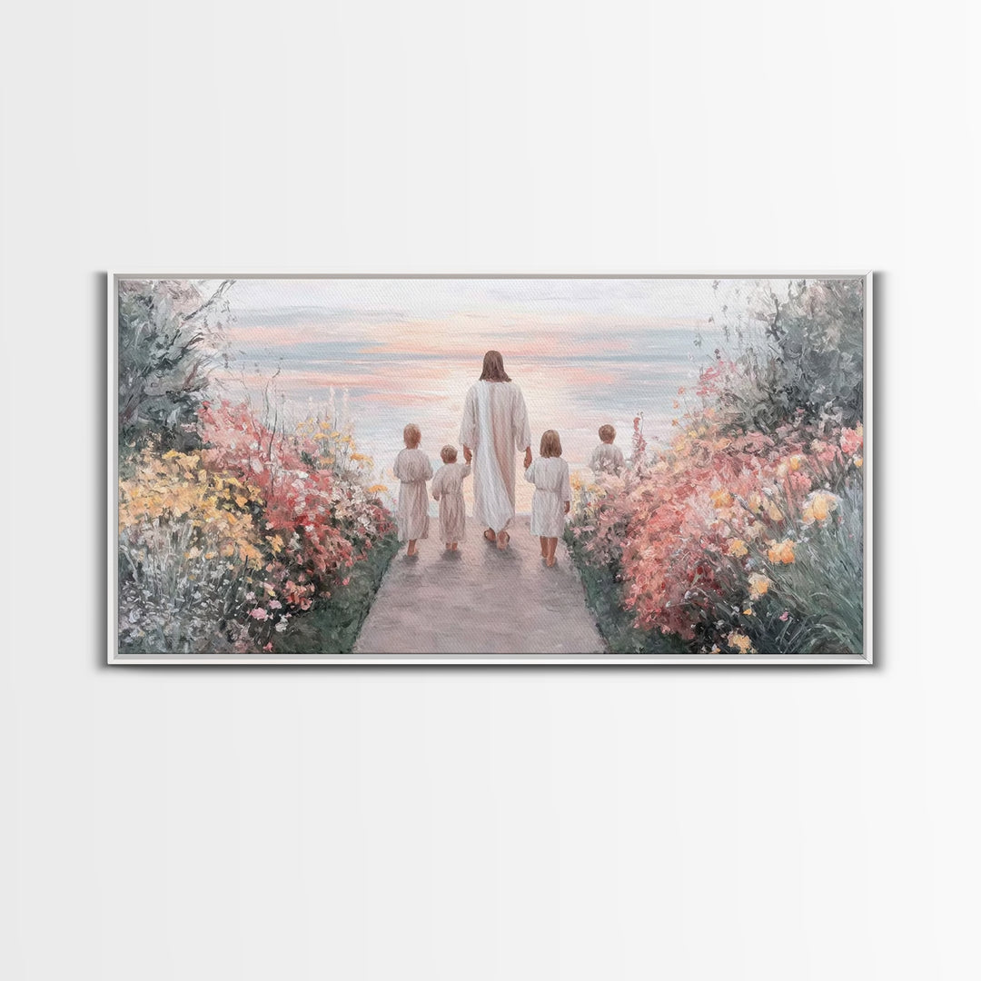 Path Of Peace, Framed Canvas Print, Jesus Painting, Christian Wall Art, Christian Art Canvas, Christian Art