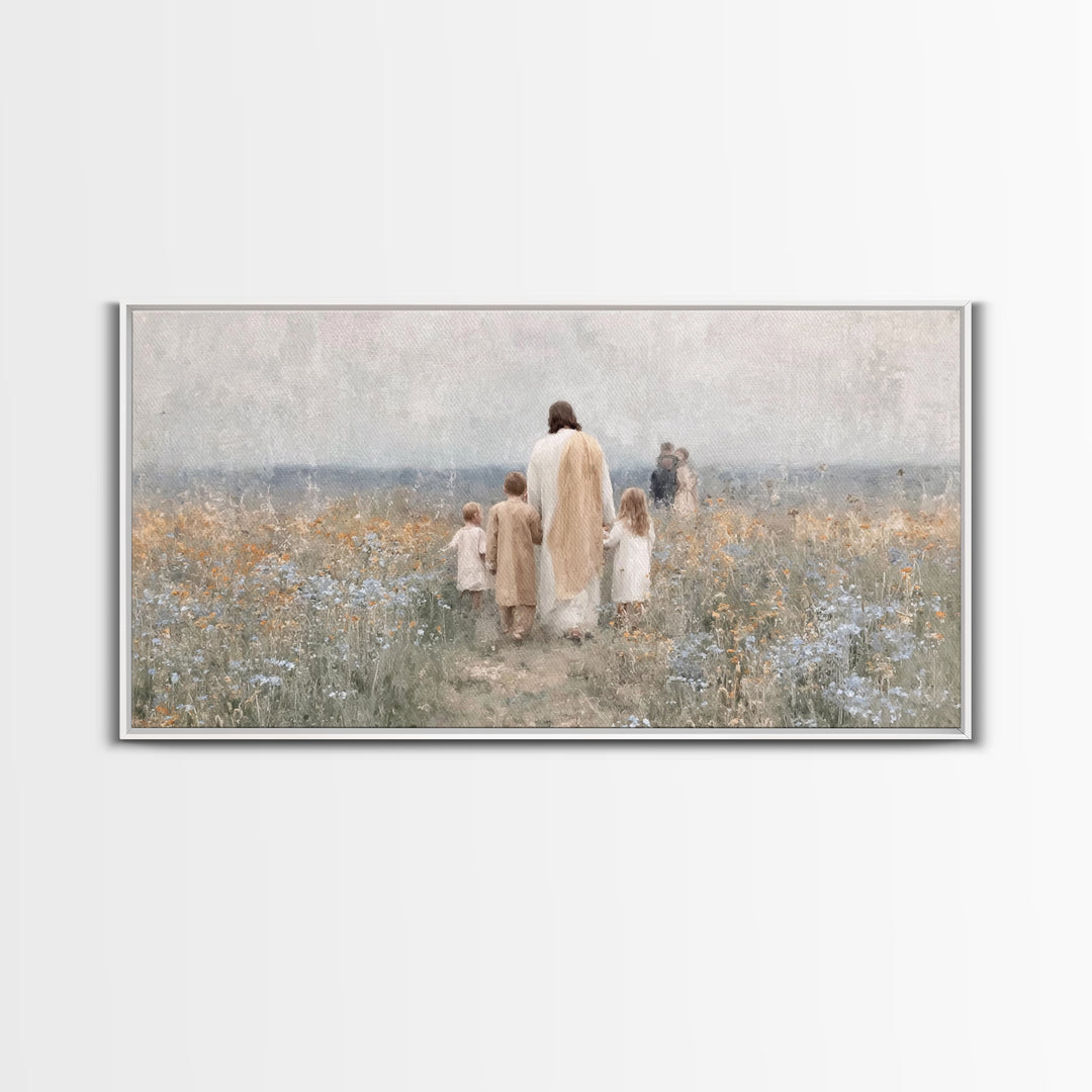 Path Of Blessing – Framed Canvas Print – Christian Art Canvas – Christian Wall Art – Jesus Painting – Vintage Christian Art – Christian Chr