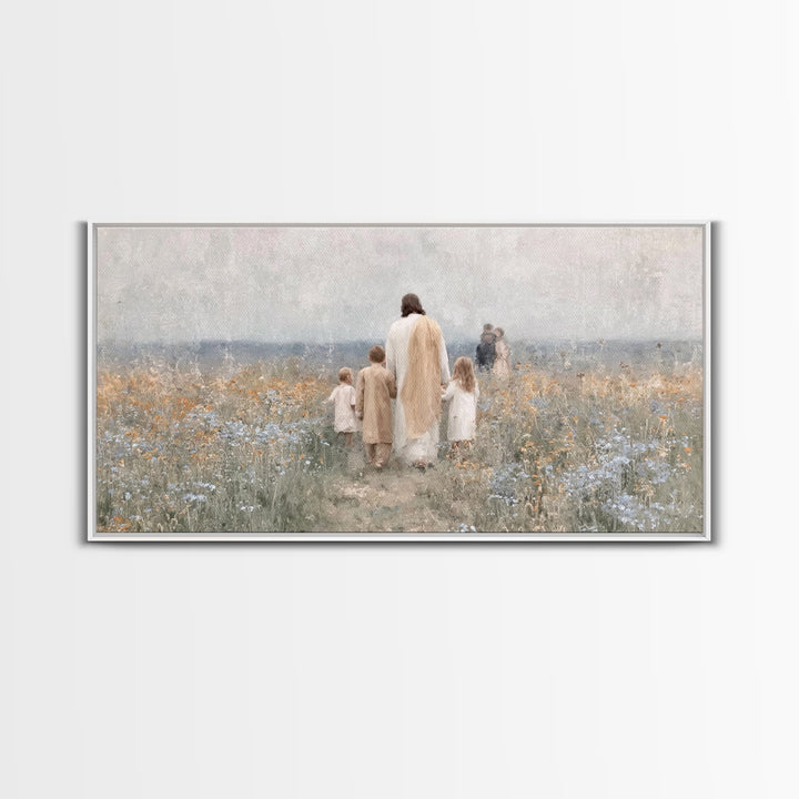 Path Of Blessing – Framed Canvas Print – Christian Art Canvas – Christian Wall Art – Jesus Painting – Vintage Christian Art – Christian Chr