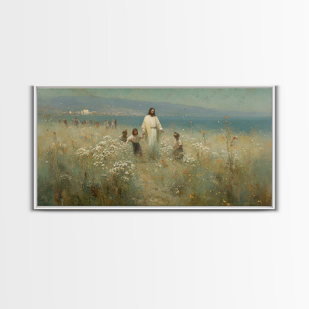 Garden Of Light – Framed Canvas Print – Christian Art Canvas – Jesus Painting – Christian Wall Art – Christian Christmas Art – Vintage Chri