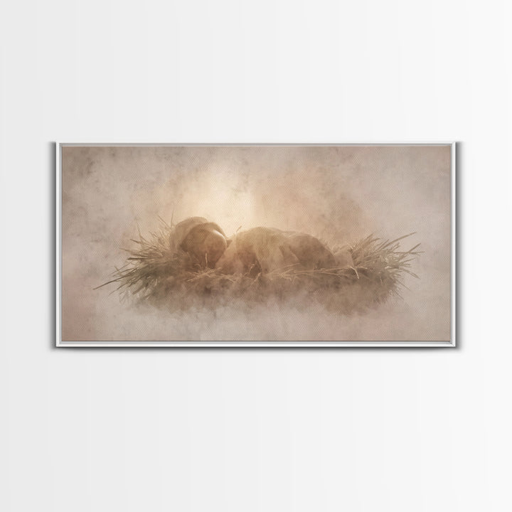 Holy Night Peace – Framed Canvas Print – Christian Christmas Art – Christian Wall Art – Christmas Art Prints – Christian Art Canvas – Chris