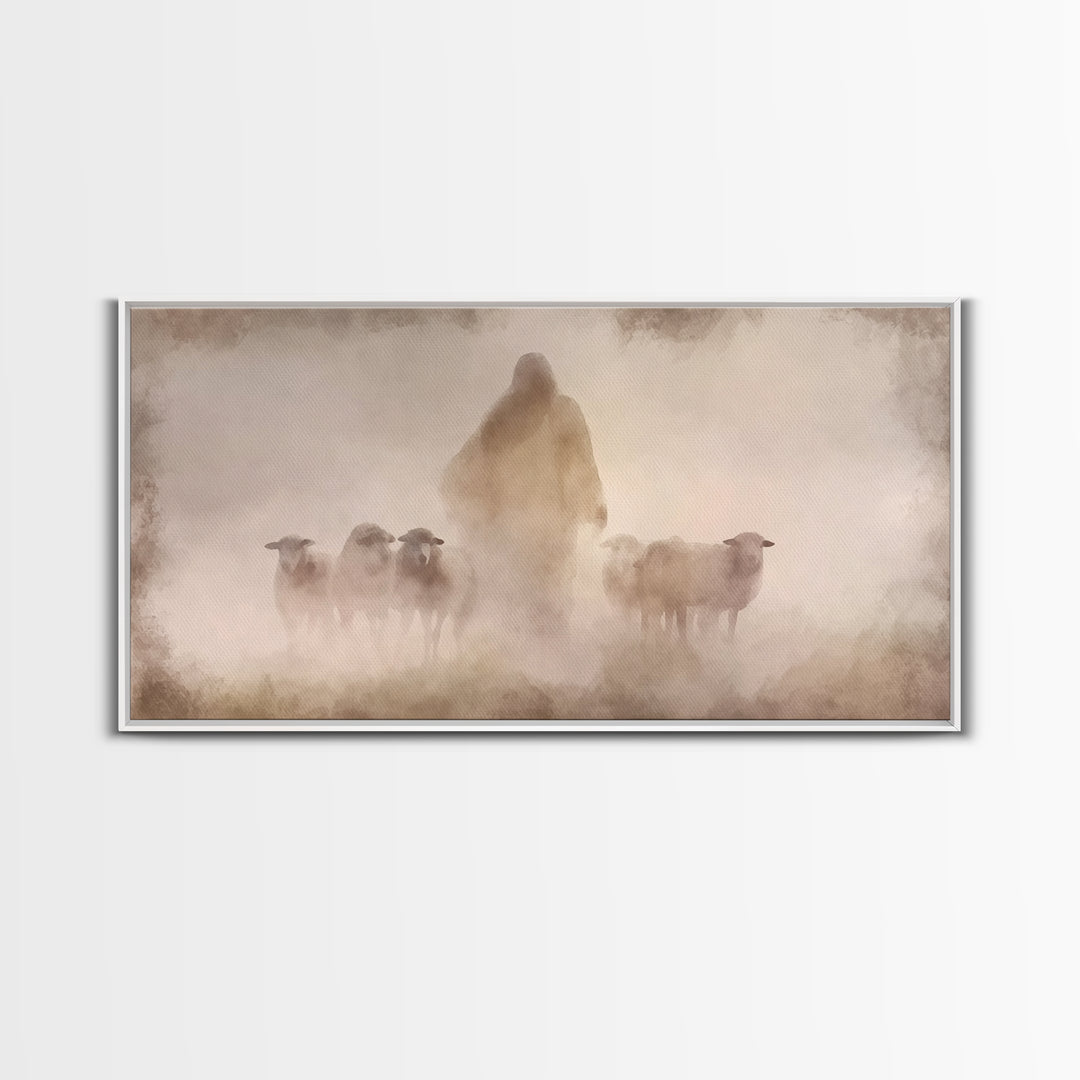 Shepherd’s Call – Framed Canvas Print – Christian Wall Art – Jesus Painting – Christian Art Canvas – Moody Christian Art – Christian Decor