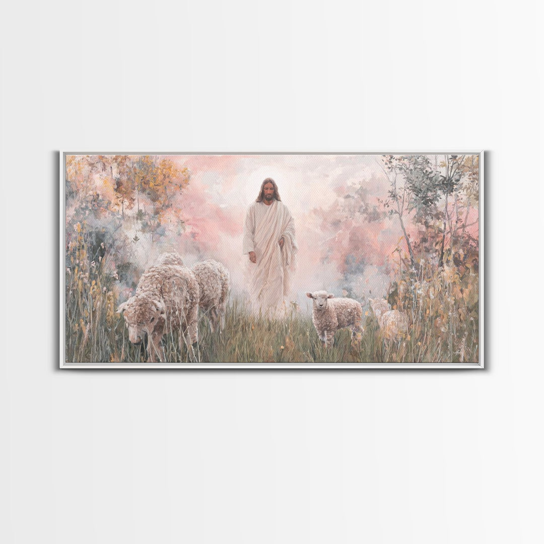 Radiant Shepherd Rising – Framed Canvas Print – Jesus Painting – Christian Wall Art – Christian Art Canvas – Christian Christmas Art – Mode