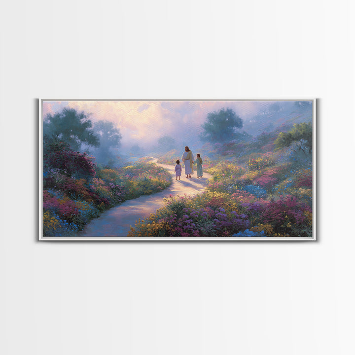 Garden Of Light | Framed Canvas Print | Christian Art Canvas | Christian Wall Art | Jesus Painting | Christian Decor | Christmas Art