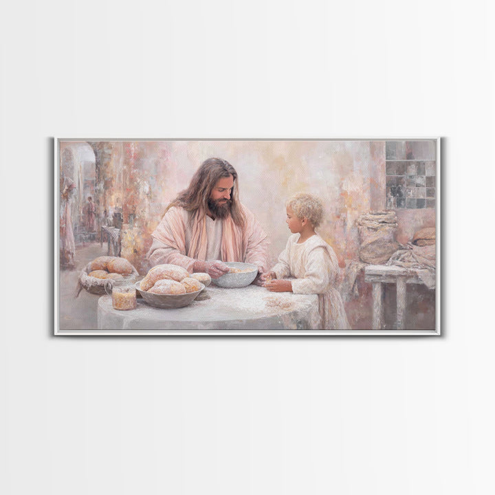 Bread Of Heaven | Framed Canvas Print | Jesus Painting | Christian Art Canvas | Christian Wall Art | Christian Decor | Christian Gift