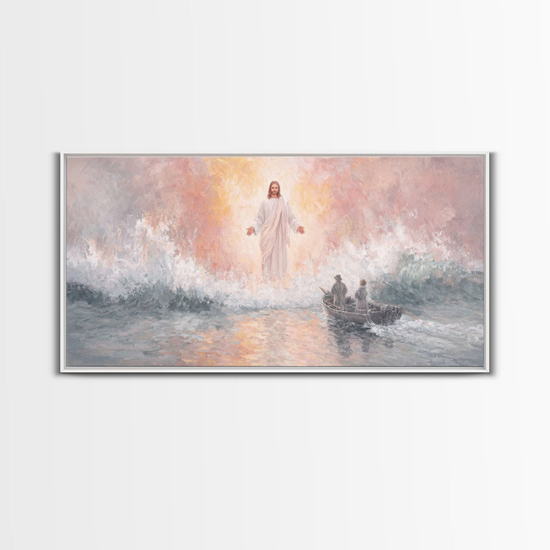 Waves Of Calling | Framed Canvas Print | Jesus Painting | Christian Wall Art | Christian Art Canvas | Christian Decor | Large Christian Art