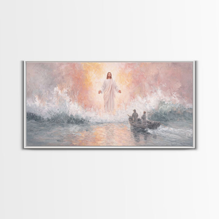Waves Of Calling | Framed Canvas Print | Jesus Painting | Christian Wall Art | Christian Art Canvas | Christian Decor | Large Christian Art