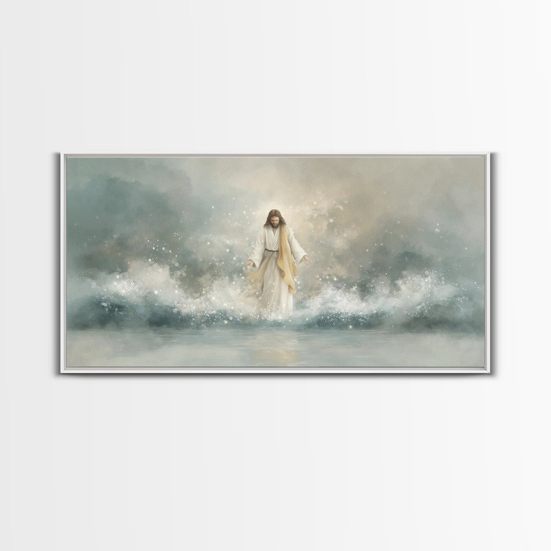 Divine Arrival, Framed Canvas Print, Christian Wall Art, Christian Art Canvas, Jesus Painting, Christian Decor, Christian Christmas Art