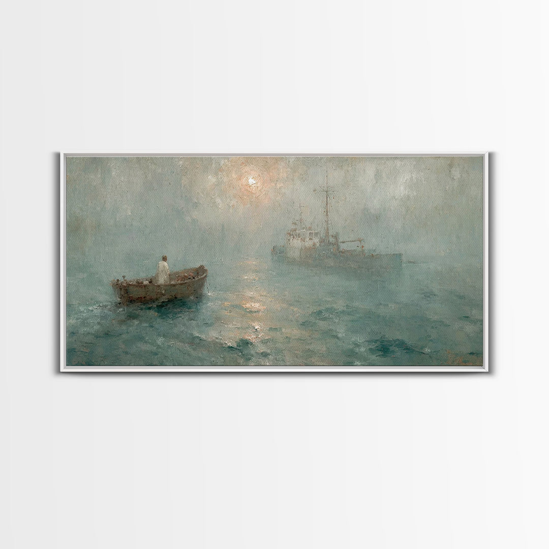 Harbor Of Peace – Framed Canvas Print – Christian Wall Art – Jesus Painting – Christian Art Canvas – Moody Christian Art – Christian Decor
