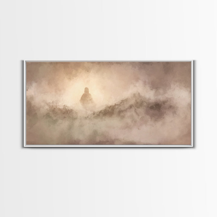 Eternal Shoreline – Framed Canvas Print – Christian Art Canvas – Moody Christian Art – Jesus Painting – Christian Wall Art – Christmas Chri