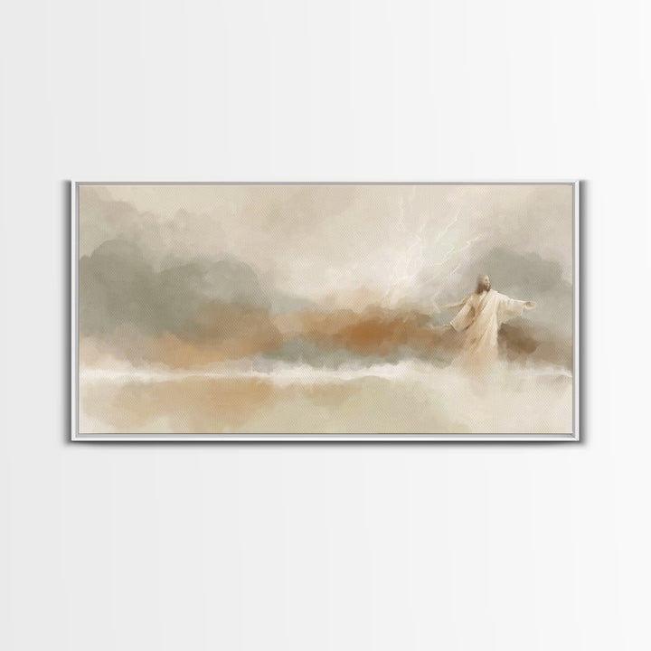 Stormlight Promise | Framed Canvas Print | Jesus Canvas Art | Christian Wall Art | Modern Christian Art | Christian Art Print | Christian C