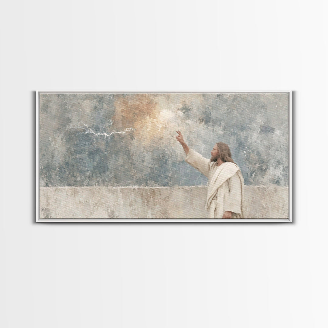 Heaven’s Command – Framed Canvas Print – Christian Art Canvas – Jesus Painting – Abstract Christian Art – Christian Wall Art – Christian De