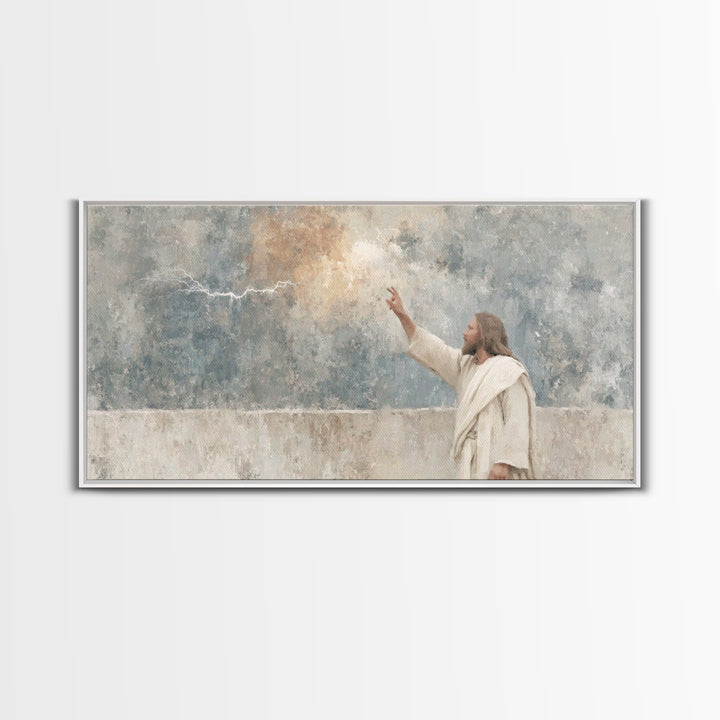 Heaven’s Command – Framed Canvas Print – Christian Art Canvas – Jesus Painting – Abstract Christian Art – Christian Wall Art – Christian De