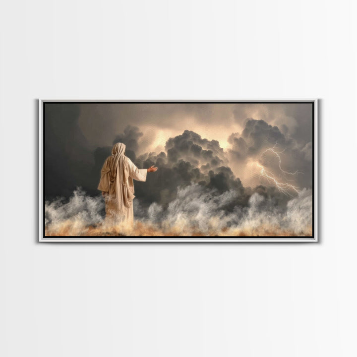 Thunder Of Glory – Framed Canvas Print – Jesus Art Print – Christian Wall Art – Christian Art Canvas – Moody Christian Art – Christian Chri