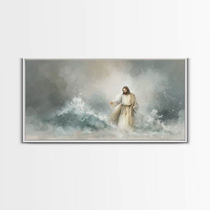 Majesty In Clouds – Framed Canvas Print – Christian Art Print – Jesus Painting – Christian Decor – Christian Art Canvas – Moody Christmas A