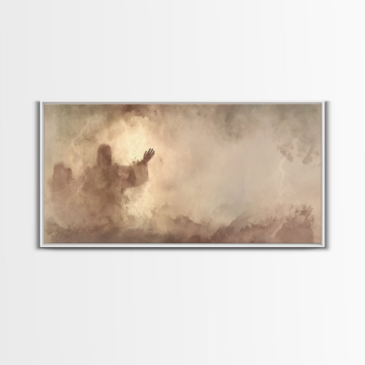 Calm Over Chaos – Framed Canvas Print – Christian Wall Art – Jesus Canvas Art – Modern Christian Art – Christian Art Prints – Christian Gif