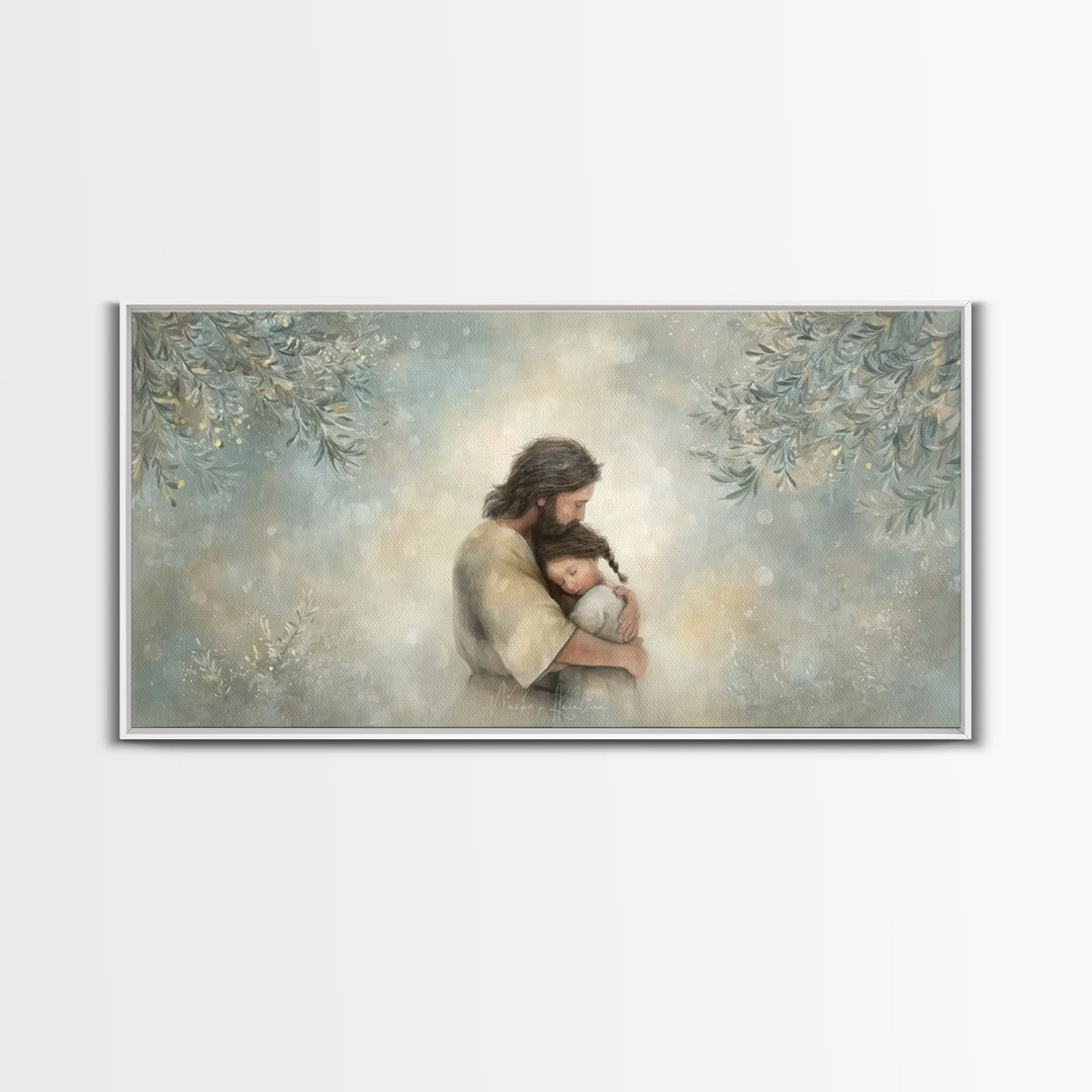 Olive Garden Peace | Framed Canvas Print | Christian Art Print | Jesus Painting Canvas | Christian Christmas Decor | Large Christian Art