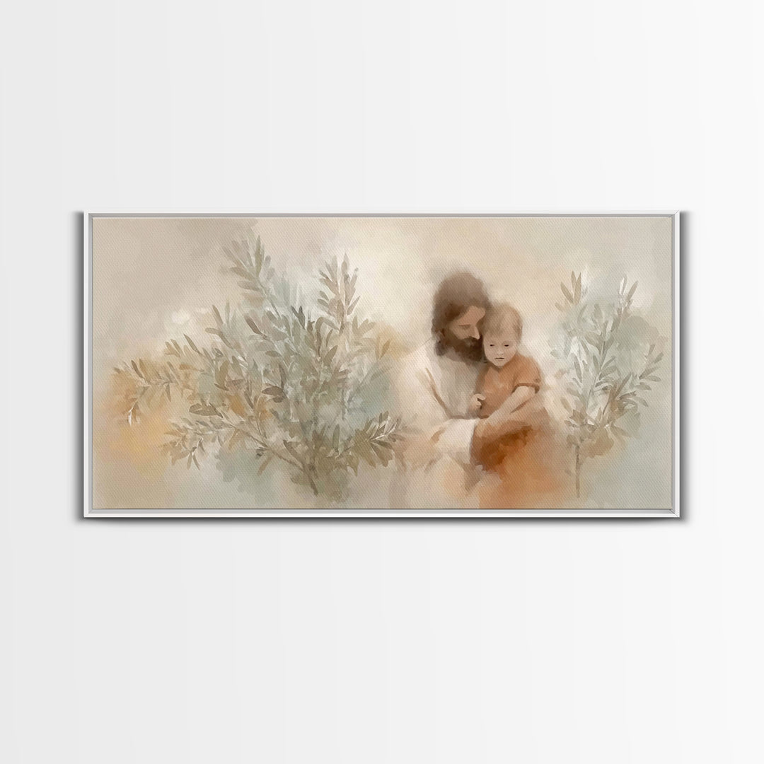 Child Of Light – Framed Canvas Print – Christian Wall Art – Jesus Christmas Art – Christian Art Work – Subtle Christian Paintings