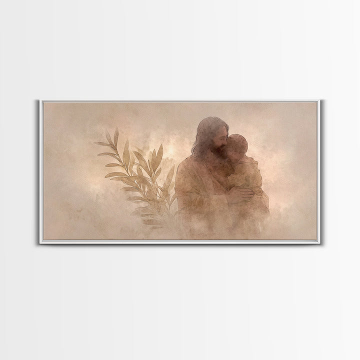 Tender Refuge, Framed Canvas Print, Jesus Canvas Art, Christian Art Canvas, Christian Gift Ideas, Moody Christian Art