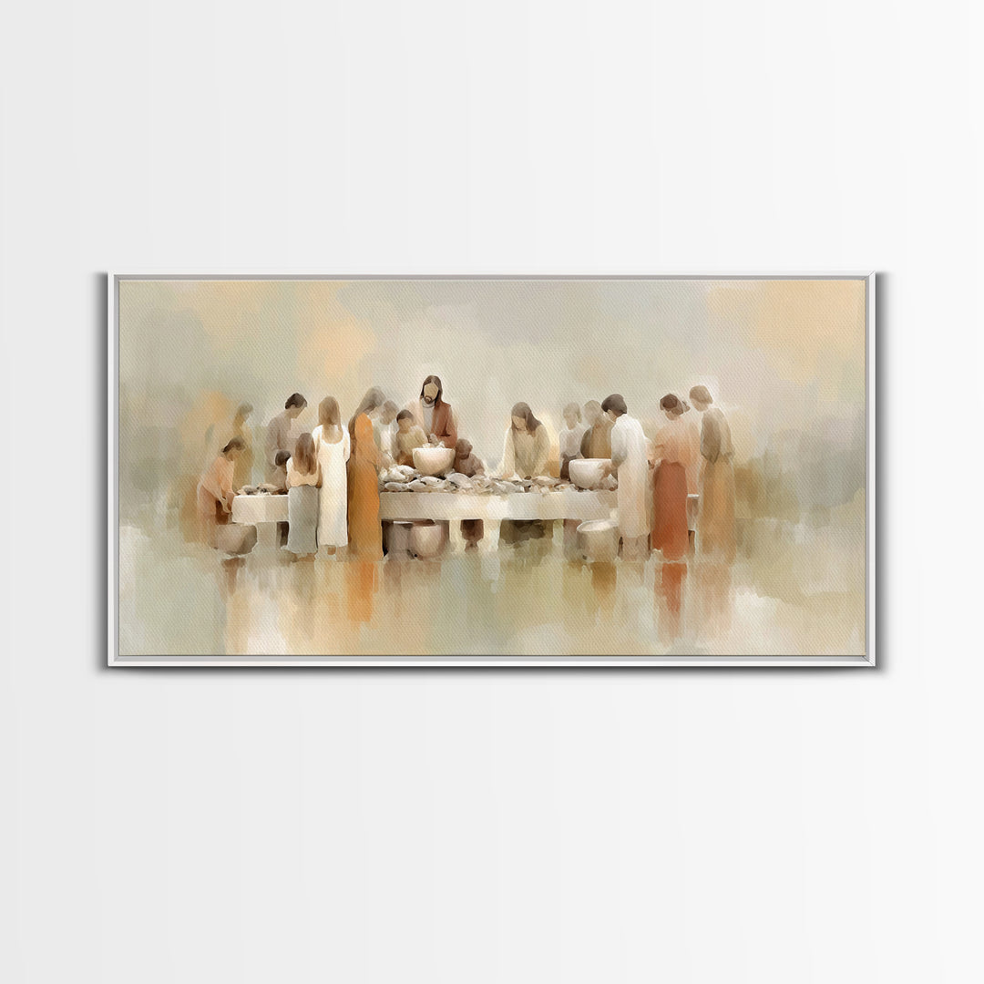 Table Of Mercy, Framed Canvas Print, Christian Art Print, Modern Christian Art, Jesus Painting Canvas, Christian Wall Art